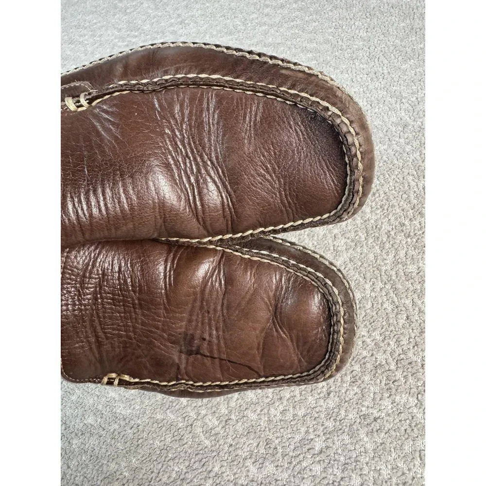 Lucchese Shoes Mens Size 9 Brown Leather‎ Moccasin Loafers Slip On Casual 53000